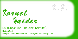 kornel haider business card